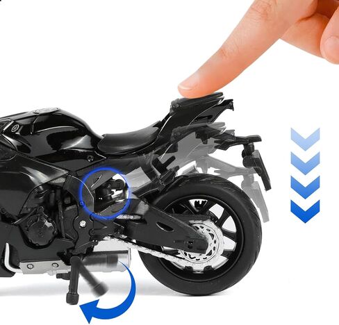 لعبة نموذج دراجة نارية 1:18 من أجل Yamaha YZF-R1 1000R معدنية مصبوبة مع نموذج دراجة نارية بلاستيكي لا يتطلب تجميع هدية موتو صغيرة نهائية للبالغين (أسود) in Saudi Arabia