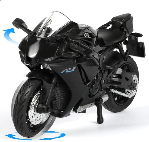 لعبة نموذج دراجة نارية 1:18 من أجل Yamaha YZF-R1 1000R معدنية مصبوبة مع نموذج دراجة نارية بلاستيكي لا يتطلب تجميع هدية موتو صغيرة نهائية للبالغين (أسود) in Saudi Arabia