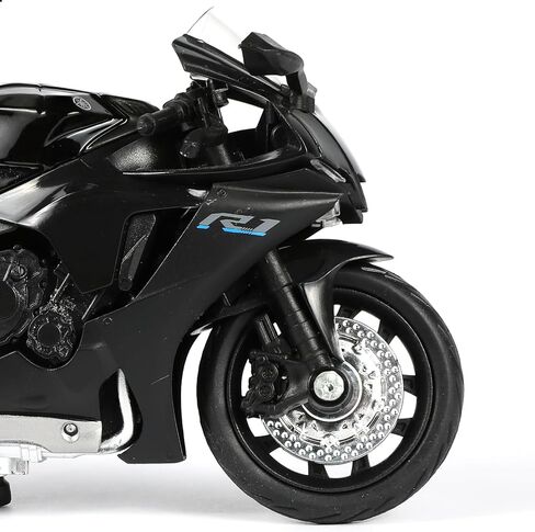 لعبة نموذج دراجة نارية 1:18 من أجل Yamaha YZF-R1 1000R معدنية مصبوبة مع نموذج دراجة نارية بلاستيكي لا يتطلب تجميع هدية موتو صغيرة نهائية للبالغين (أسود) in Saudi Arabia
