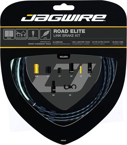 مجموعة كابلات الفرامل المختومة Jagwire Road Elite SRAM/Shimano مع كابلات غير مطلية فائقة النعومة in Saudi Arabia