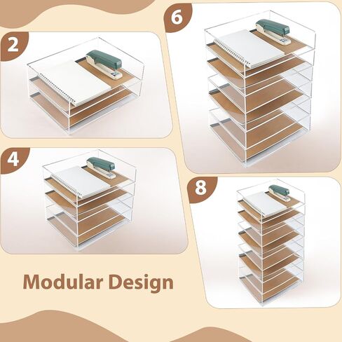 2 Pack Acrylic Paper Tray Organizer for Desk Clear File Organizer,Acrylic Desk Organizers and Accessories Sorter,Perfect for File Paper, Ipad, Letter, A4 Office File, Books, Notes. in Saudi Arabia