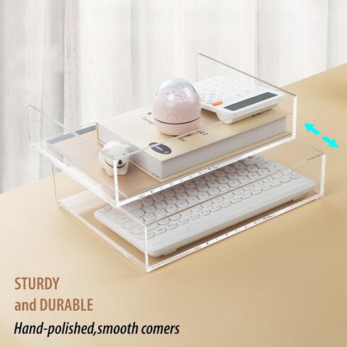 2 Pack Acrylic Paper Tray Organizer for Desk Clear File Organizer,Acrylic Desk Organizers and Accessories Sorter,Perfect for File Paper, Ipad, Letter, A4 Office File, Books, Notes. in Saudi Arabia