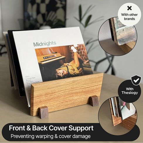 Vinyl Record Storage Holder - Solid Acacia Wood & Metal, Sturdy Record Storage for 50-70 Albums, Elegant Vinyl Holder in Saudi Arabia