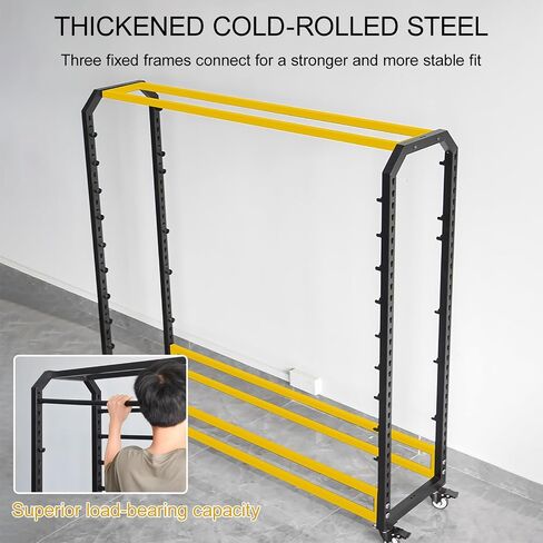 Large Textile Commercial Fabric Roll Storage Rack, Movable Vinyl Paper Organizer with Adjustable Hanging Rods, Heavy Duty Roll File Holder for Leather Rolls/Window Film(Black-8Rod,145cm/57in) in Saudi Arabia