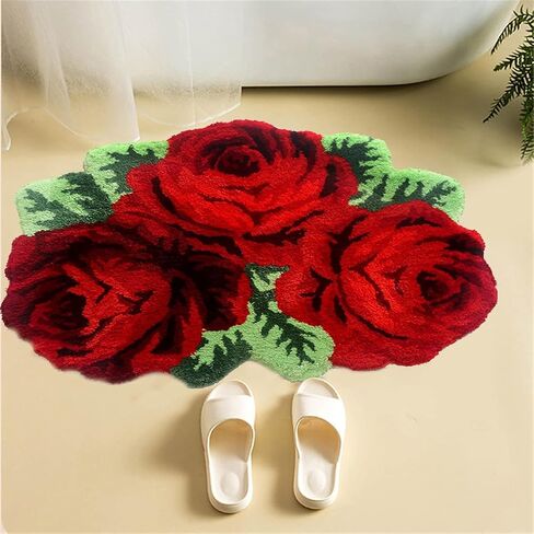 ABREEZE Shaggy Area Rug Soft Runner Carpet Plush Rose Rug Washable Bath Rug Runner Luxury Shaggy Carpets for Home, Nursery, Bed and Living Room,Bathroom,Kithchen in Saudi Arabia