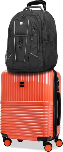 World Traveler Dejuno Tonal Lightweight Polycarbonate Hardside Expandable Spinner Luggage Suitcase with TSA Lock, Coral, 2-Piece Set(20in,28in) in Kuwait