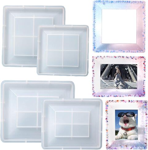 إطار الصورة قالب الراتنج إطار الصورة قالب من السيليكون قالب صب الايبوكسي المربع DIY بها بنفسك ديكور للطاولات المنزلية صناعة الحرف اليدوية in Kuwait