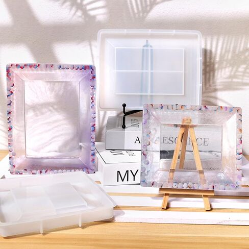 إطار الصورة قالب الراتنج إطار الصورة قالب من السيليكون قالب صب الايبوكسي المربع DIY بها بنفسك ديكور للطاولات المنزلية صناعة الحرف اليدوية in Kuwait
