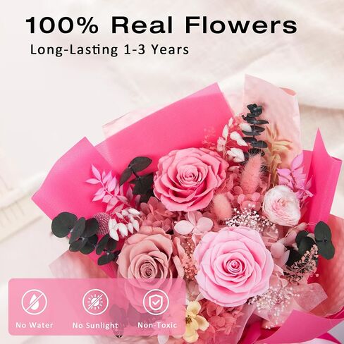 Vrioca Flowers for Delivery, Preserved Flowers Bouquets, Birthday Gifts for Women Mom in Saudi Arabia