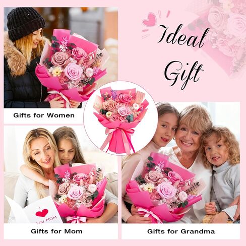 Vrioca Flowers for Delivery, Preserved Flowers Bouquets, Birthday Gifts for Women Mom in Saudi Arabia
