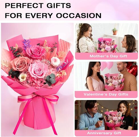 Vrioca Flowers for Delivery, Preserved Flowers Bouquets, Birthday Gifts for Women Mom in Saudi Arabia