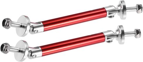 Motoforti Universal 3 "-4" سبائك ألومنيوم قابلة للتعديل 75 مم مصد أمامي للشفاه ناشر دعامة قضبان ربط قضبان دعم مقسمة باللون الأحمر - عبوة من 2 طويلة الأمد in Kuwait