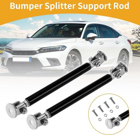 2pcs 10cm/3.94in Car Splitter Support Rods Adjustable Front Rear Bumper Lip Splitter Strut Rod Tie Support Bars Aluminum Alloy Black No Drilling Holes in Saudi Arabia
