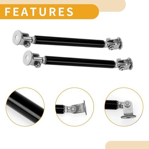 2pcs 10cm/3.94in Car Splitter Support Rods Adjustable Front Rear Bumper Lip Splitter Strut Rod Tie Support Bars Aluminum Alloy Black No Drilling Holes in Saudi Arabia