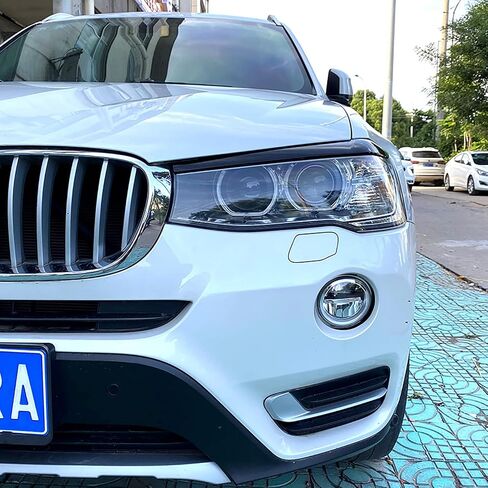 حواجب السيارة الأمامية لسيارة BMW X3 F25 X4 F26 2014-2017 غطاء حواجب السيارة الأمامي StripsA-أسود لامع in Saudi Arabia
