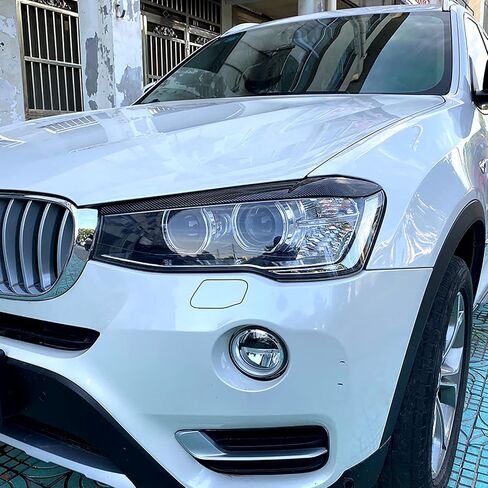 حواجب السيارة الأمامية لسيارة BMW X3 F25 X4 F26 2014-2017 غطاء حواجب السيارة الأمامي StripsA-أسود لامع in Saudi Arabia