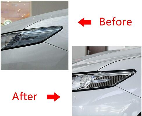 x xotic tech Front Headlight Eyelid Edge Real Carbon Fiber Sporty Racing Frame Decal Trim Compatible with Toyota Camry 2018-2020 in Saudi Arabia