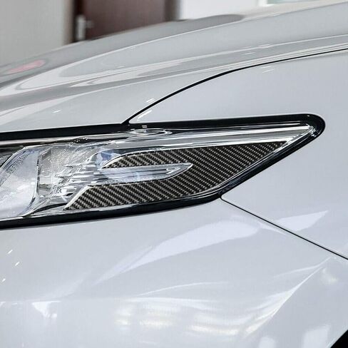 x xotic tech Front Headlight Eyelid Edge Real Carbon Fiber Sporty Racing Frame Decal Trim Compatible with Toyota Camry 2018-2020 in Saudi Arabia