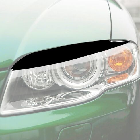 Glossy Black Front Headlight Eyebrows, Pair Headlight Eyelid Headlamp Eyebrow Strip Trim, Compatible with Audi A4 B7 S4 2006-2007 in Saudi Arabia