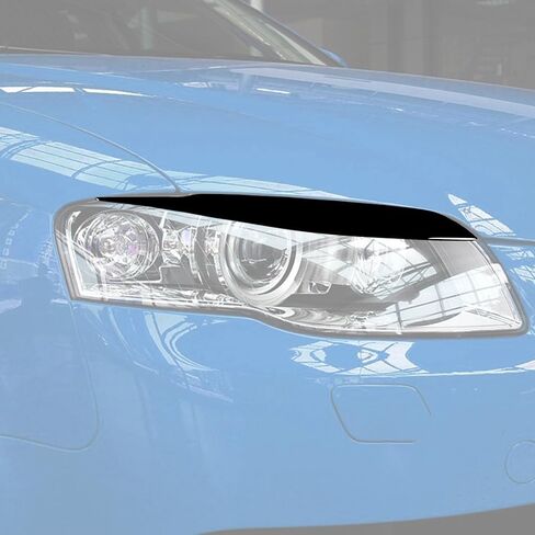 Glossy Black Front Headlight Eyebrows, Pair Headlight Eyelid Headlamp Eyebrow Strip Trim, Compatible with Audi A4 B7 S4 2006-2007 in Saudi Arabia