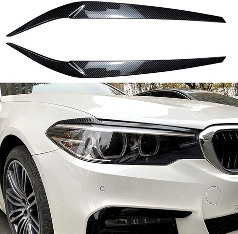 غطاء أمامي لجفن الحاجب باللون الأسود من ألياف الكربون لسيارة BMW 5 Series G30 G31 G38 F90 M5 525i 530i 540i 2017-2021 in Kuwait