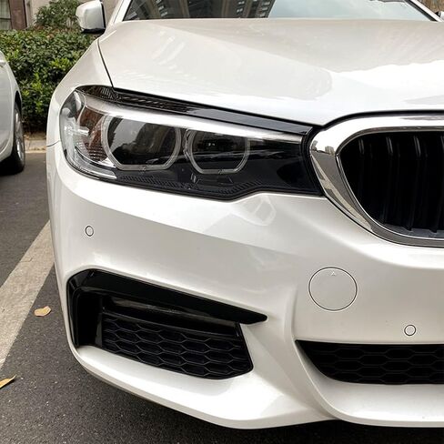 غطاء أمامي لجفن الحاجب باللون الأسود من ألياف الكربون لسيارة BMW 5 Series G30 G31 G38 F90 M5 525i 530i 540i 2017-2021 in Kuwait