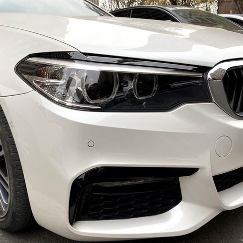 غطاء أمامي لجفن الحاجب باللون الأسود من ألياف الكربون لسيارة BMW 5 Series G30 G31 G38 F90 M5 525i 530i 540i 2017-2021 in Kuwait