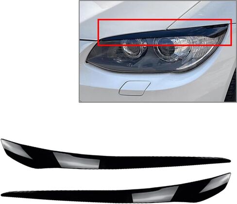 Cnswee6 المصباح الحاجب مصباح غطاء العين غطاء الكسوة ABS لامع أسود لسيارات BMW 3 Series E92 E93 LCI كوبيه 2010-2012 in Saudi Arabia