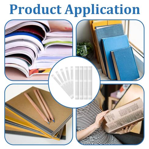 50 قطعة من شرائط الصمغ مع دعامة شبكية، 0.98 بوصة/25 مم شرائط صمغ لاصقة تذوب بالحرارة، شريط ربط لإصلاح تجليد الكتب بسعة 86-100 ورقة in Kuwait