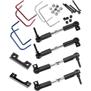 hopsupRC RC Aluminum Front and Rear Sway Bar Kit Upgrades Part for 1/16 E-Revo/Mini Slash RC Car,Alloy Front and Rear Sway Bar Kit Anti-Roll Bar Wide Sway Bar Hops Up