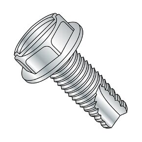 Small Parts 10083SW Steel Thread Cutting Screw, Zinc Plated Finish, Hex Washer Head, Slotted Drive, Type 23, #10-24 Thread Size, 1/2" Length (Pack of 100)