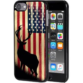 iPod Touch 6 Case,Vobber Slim Anti-Scratch Architecture TPU Shockproof Protective Case Cover for iPod Touch 6,American Flag Deer