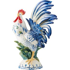 Fitz and Floyd Ceramic Rooster Figurine, Sicily Green, 19-Inch