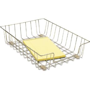 Fellowes Workstation Letter Desk Tray Organizer, Wire, Silver (60012), 3 x 10 x 14-1/8 in