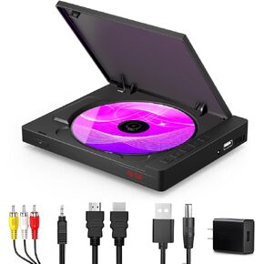 C eihoit Super Mini DVD Player for TV with HDMI and AV Output Portable DVD CD Player with Built in Speaker 1080P Upscaling Includes HDMIAV Cable Remote Control Support USB Input Playback