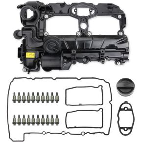 MITZONE N26 Engine Valve Cover with Gasket Bolts Kit & Oil Cap For BMW 2012-2016 328i 328i xDrive 228i 228i xDrive 428i 428i xDrive 2.0L Replace # 11127633630 N26 SULEV