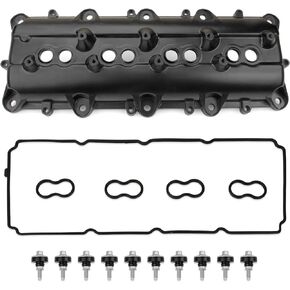 MITZONE Upgrade Aluminium Valve Cover Compatible with 2011-2018 Jeep Dodge RAM Chrysler 5.7L 6.4L Vehicles - 300 Charger Challenger Durango 1500 2500 3500 Grand Cherokee Commander Replace 53022085AD