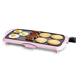 GreenLife 20" Electric Griddle, Extra Large Surface for Pancakes Eggs Fajitas, Healthy Ceramic Nonstick Coating, Stay Cool Handles, Removable Drip Tray, Temperature Control, PFAS-Free, Black