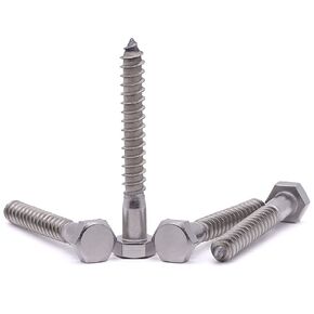 M8 x 75mm Hex Head Lag Bolts Screws, 304 Stainless Steel 18-8, Hexagon Head Deck Screws, Pack of 10