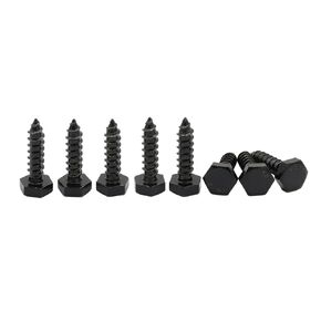 LBY 32pcs 1/4" x 1" Lag Screws, Hex Head Lag Screws Bolts, Wood Screws, 304 Stainless Steel, (Black)