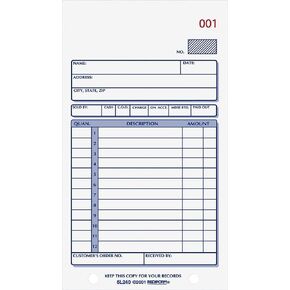 Rediform Sales Order Book, Carbonless, 2 Part, 3.625 x 6.375 Inches, 50 Forms (5L240)