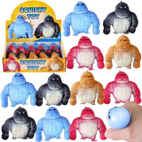 20 Pack Mini Monkey Stress Balls, Squishy Monkey Decompress and Squeeze Stress Toy, Squishy Fidget Toys Gorilla Toy Stress Relief Toy Autism Sensory Toys for Kids Party Favors