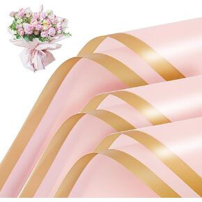 20 Sheets Flower Wrapping Paper - Waterproof Floral Bouquet Wrapping Paper, DIY Craft Packaging, Florist Supplies Packaging Paper for Gift Packaging Wedding Birthday Gift, 22.8x22.8 inch (Pink)