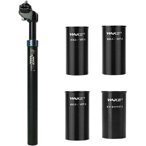 Shock Absorber Seatpost 350mm Adjustable Coil Spring Suspension Seat Post with 27.2 28.6 30.4 30.9 31.6mm seatpost Shim for Mountain Bike Road Bicycle MTN BMX ( Travel 45mm, Lightweight, Alloy Tube
