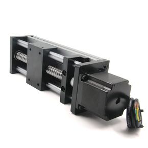 Zeberoxyz 1PCS 150mm Length Effective Travel Dual Optical Axis Guide Ballscrew SFU1605 with NEMA23 Stepper Motor for DIY CNC Router Parts X Y Z Linear Stage Actuators and 3D Printer (Size:150mm)
