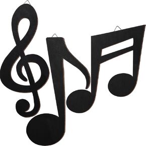 Yalikop 3 Pieces Black Treble Clef Wooden Wall Decor Music Notes Wall Art Note Wooden Wall Decoration Music Note Party Decorations for Home Room Bar Music Studio Birthday Party Decor
