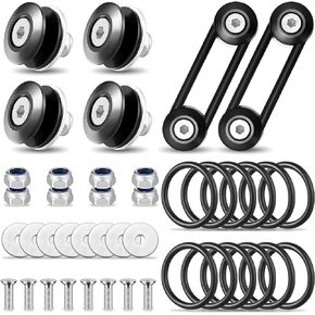 44 Pieces Bumper Quick Release Kit, Quick Release Front Rear Bumper Fasteners Bumper Holders O-Ring Rubber Band Stainless Steel Bolts Nuts Washers for Car Bumper Trunk Hatch Lids