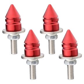 Temzzer Spike License Plate Screws Kit 4 Pcs Motorcycle Plate Frame Bolts Anti-Theft Car Tag Fasteners for Most Motorcycle (Black)