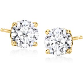 Ross-Simons 1.00 ct. t.w. Lab-Grown Diamond Stud Earrings in 18kt Gold Over Sterling