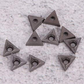 CNC Insert, 10pcs TCMT110204 VP15TF CNC Blades High Hardness Carbide Insert High Toughness CNC Lathe Tool Lathe Turning Tool Holder Replacement Insert for Steel Processing